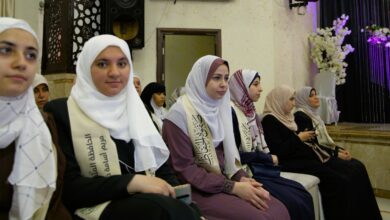 نظمت الحركة النسائية الإسلامية في منطقة شمال غزة حفلاً لتكريم الحافظات المشاركات في تسميع القرآن الكريم على جلسة واحدة في فوج صفوة الحفاظ ٢، وذلك في مدينة غزة.